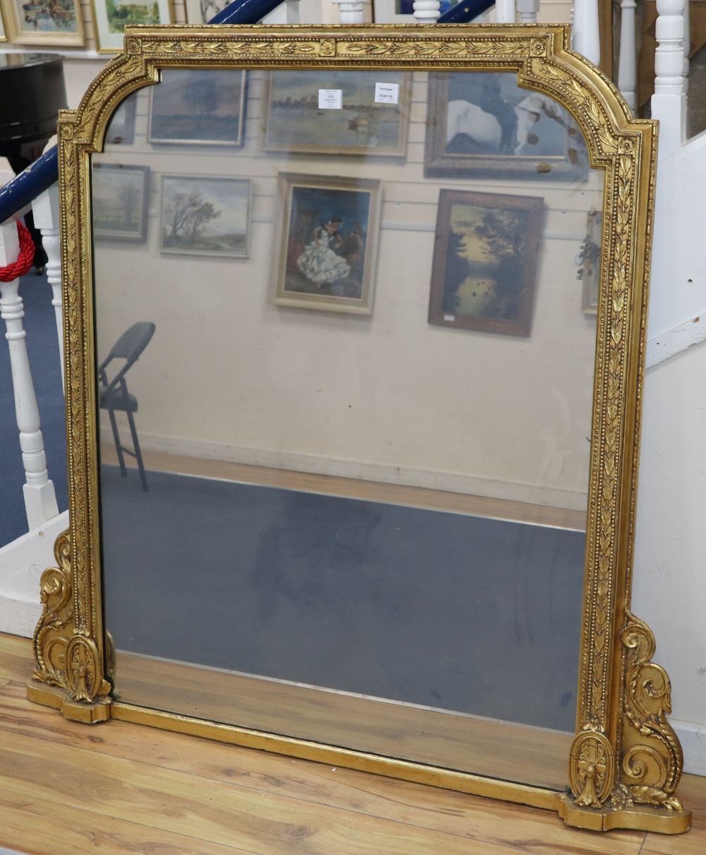 A 19th century giltwood overmantel mirror, 136 x 134cm